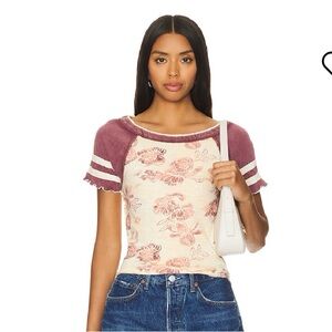 Free people wish you were here print Tee. NWT